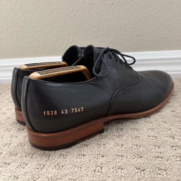 Common Projects Oxford Dress Shoes in Black Men US 10 EU 43 Designer Preppy